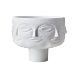 DEKOR VASE POT WHITE FACES